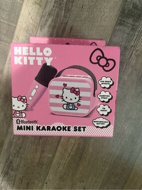 Hello Kitty Pink Striped Mini Karaoke Set